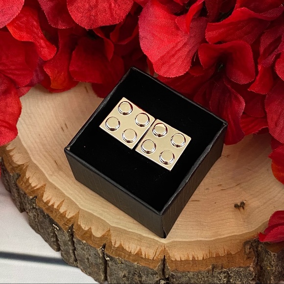 Vintage Silver Lego Inspired Square Cufflinks - Picture 14 of 16